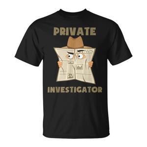 T-shirt da investigatore privato per adulti, unisex, a maniche corte, girocollo, stampa digitale, promozionale - Product Image 1