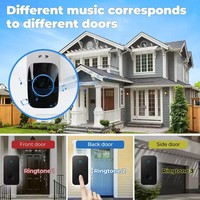 Timbre Inalámbrico Autoalimentado Sin Batería, Timbre de Puerta Impermeable con Sonido para Niños y Ancianos