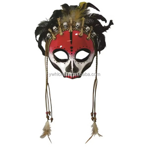 Masque de Sorcier HLC en Gros : Masque Magique Vaudou à Plumes Indiennes pour <span class=keywords><strong>Accessoire</strong></span> de Costume, Déguisement et Fêtes - Fabricant - Product Image 1