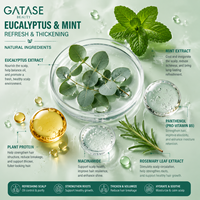 GATASE Traitement sans rinçage Eucalyptus & Menthe Rafraîchissant & Épaississant, Soin du cuir chevelu régulateur de sébum, pour cheveux fins, secs et abîmés