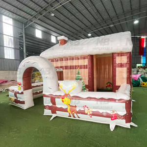 Casa Inflable Navideña con Decoraciones de Bastones de Caramelo, para Jardín Exterior, Eventos y Fiestas, Inflable Navideño - Product Image 5