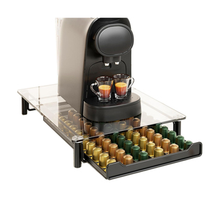 Vente en gros <span class=keywords><strong>Nespresso</strong></span> 40 pièces support de stockage de <span class=keywords><strong>capsules</strong></span> de café tiroir de support de dosettes de café avec comptoir en verre - Product Image 2