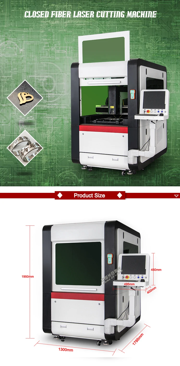 Hot Sale Raycus IPG 500W 1000W 2000W Big Enclosed 600*600mm Stainless Steel Gold CNC Fiber Laser Cutting Machine