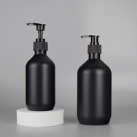 Quantité minimale de commande 10 pièces de haute qualité noir mat 300ml 500ml bouteilles en plastique vides shampooing savon liquide bouteilles en plastique