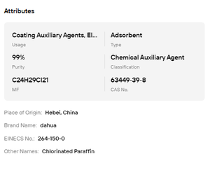 Aceite de Parafina Clorada de Baja Viscosidad, Grado Industrial, Plastificante Secundario para Recubrimiento de Mezcla de Gel de Sílice - Product Image 6
