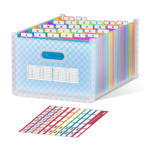 Organizador de archivos de acordeón de Material PP, 26 bolsillos, resistente al agua, tamaño A4, con pestañas de Color, carpeta de archivos expansible, bolsa para documentos - Product Image 1