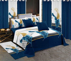 Nhà Máy Bán Khăn Trải Giường Đặt Sang Trọng Hiện Đại 13Pcs Được Trang Bị Tấm Bộ Đồ Giường Phòng Ngủ Đặt Với Phù Hợp Với Rèm Cửa Thảm Vua Kích Thước - Product Image 4