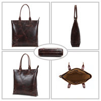 Marque de luxe personnalisée en cuir véritable pour femmes sacs fourre-tout avec fermeture éclair marron décontracté extérieur quotidien durable sac à main pour femmes