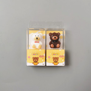 Candeline di Compleanno a Forma di <span class=keywords><strong>Orsetto</strong></span>, <span class=keywords><strong>Decorazione</strong></span> per Torte Marrone e Bianca, Topper per Torte di Compleanno, Candeline con Fiocco per Feste di Bambini e Neonati - Product Image 2