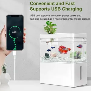 Usb Power Home Aquascape Fish Tank Kleine Ecologische 5W Plant Filtratie Verstelbare Ademhaling Licht Geen Water Veranderen Voor Leven - Product Image 3