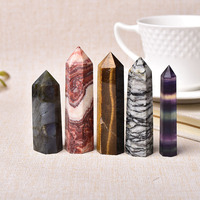 Baguette de cristal de Quartz Rose Améthyste Naturelle Style Feng Shui Point Sculpté Énergie Guérison Minérale Artisanat Tour Cadeau Maison