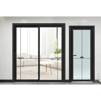 Porte coulissante en aluminium anodisé, cadre fin, design 6060-T66 pour balcon résidentiel, qualité ISO9001, système d'économie d'énergie
