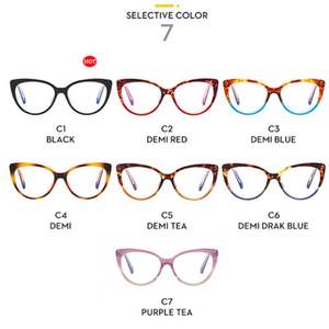 Gafas de Computadora con Marco Grande y Colorido, Estilo Ojo de Gato, TR90, con Logotipo Personalizado, Anti Luz Azul, para Mujer - Product Image 6