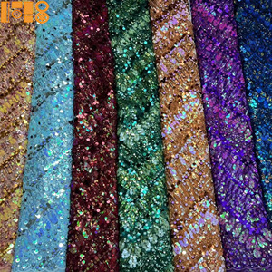 <span class=keywords><strong>Tissu</strong></span> de dentelle brodée africaine de luxe en sequins et perles, 5 yards, pour robe de mariée nigériane, <span class=keywords><strong>tissu</strong></span> de dentelle bordeaux - Product Image 6