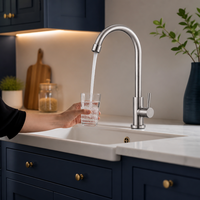 Robinet mitigeur chaud/froid en acier inoxydable pour lavabo de salle de bain, robinet mitigeur monocommande brossé pour maison, hôtel, villa