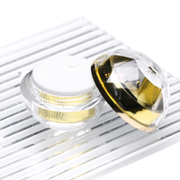 Pots cosmétiques en plastique de luxe écologiques de 15g, 30g, 50g, forme globale, épais, dorés, en acrylique, pour crème et lotion corporelle
