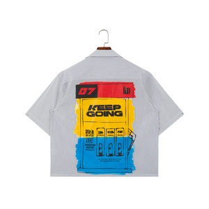 Custom Button Down Short Sleeve <strong>Western</strong> <strong>Shirts</strong> <strong>for</strong> <strong>Men</strong> Wholesale Boxy Fit Stripe Patch Embroidery Prints <strong>Men's</strong> Casual <strong>Shirts</strong> - Product Image 2