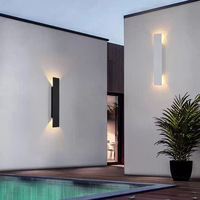 Lámpara de Pared Moderna AB, Diseño de Tira Larga, Aluminio y Acrílico, IP65 Impermeable, para Pasillo, Escalera, Pilar, Decoración de Fondo, AC85-265V