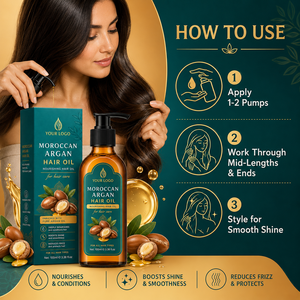 Cuidado Capilar Premium, Suaviza la Textura del Cabello, Acabado Liso, Puntas Secas y Abiertas, Aceite de Argán de Uso Diario para Todo Tipo de Cabello, Aceite Capilar de Argán Marroquí - Product Image 4
