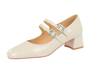 2024 Summer Designer Women Sandals Fashion Dress <b>Block</b> Heel Ladies Outdoor Shoes Patent Leather Mary Jane Heels - Product Image 1