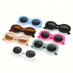 Gafas de Sol Redondas Punk para Hombre, con Logotipo Personalizado, Última Moda, Montura Grande Azul, Gafas de Sol Ovaladas para Mujer - Product Image 4