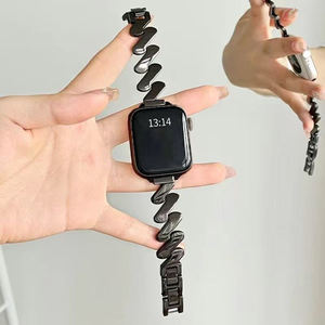 Bracelets de montre intelligents en métal pour femmes Lionorm, motif ondulé, pour Apple Watch Ultra 49 mm, bracelet en métal, bracelet de remplacement pour montre - Product Image 6