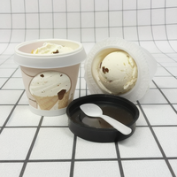 Bols à yaourt en papier 2/3/4/5/6/8/9/10, coupes à glace avec couvercles, cuillère à glace, thé au gingembre, poudre pour ventre plat, glace en plastique