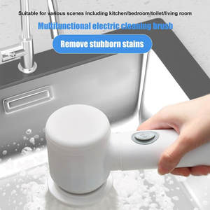 Spazzola elettrica senza fili portatile con 5 testine sostituibili per la pulizia/parete/vasca/finestra/cucina - Product Image 2