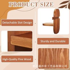 Wooden <b>Wall</b> Mounted <b>Flower</b> Stand Oval Shape Living Room Decor Storage Rack For Plants And Succulents - Product Image 4