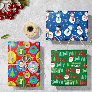 Christmas Wrapping Paper Rolls 17x120in 42.5sqft Colorful Santa Snowmen Deer Design Double Side Art Paper Gift Wrap Set - Product Image 6