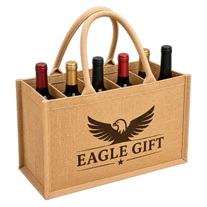 Custom Logo Eco-friendly Durable Strong Reusable Jute Wine Tote Shopping <b>Bag</b> - Product Image 6