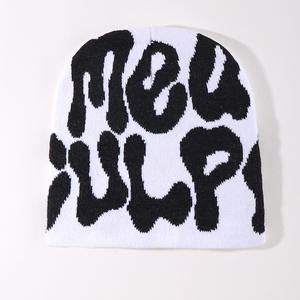 Bonnet personnalisé de haute qualité motif coloré Bonnet en tricot Jacquard garder au chaud bonnets multicolores - Product Image 5