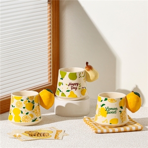 Factory-customized 3D Fruit Handles Porcelain <b>Mugs</b> 13ozl Capacity <b>Ceramic</b> <b>Mug</b> Coffee Cup Dishwasher and Microwave Safety - Product Image 2