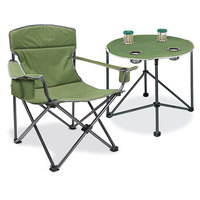 Chaise pliante d'extérieur en métal durable et table ronde miniature pour enfants avec pieds réglables, idéale pour le parc
