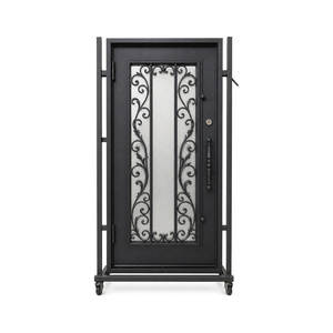 Porta d'ingresso scorrevole della prigione di sicurezza Design maniglia vecchia staffa Cast Stopper H cerniera nero Storm Ring serratura in ferro battuto porta - Product Image 3