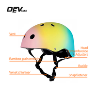 Casque de skateboard DEVIATE EP-008 à dégradé de couleurs réglable, pour enfants et adultes, 11 aérations, couleur personnalisée, été, matériau ABS+EPS