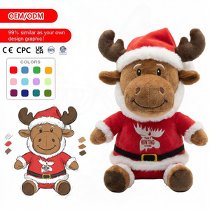 Fabricant de jouets en peluche personnalisés : Tenue de Père Noël très réduite, Élan, Décorations de Noël, Peluche Kettlebell sur mesure - Product Image 1
