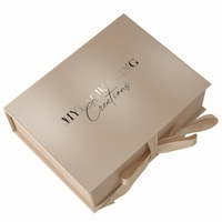 Boîte cadeau magnétique de luxe personnalisée, boîte rigide pliable avec couvercle, ruban, poignée, écologique, pour cosmétiques, vêtements, soins de la peau, boîte en papier