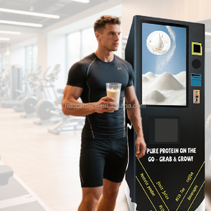 เครื่องทำโปรตีนเชคแบบอัตโนมัติ EU Powder Whey Dispenser Shaker พร้อมหน้าจอสัมผัสเต็มรูปแบบ สีส้ม สำหรับยิมและฟิตเนส - Product Image 1