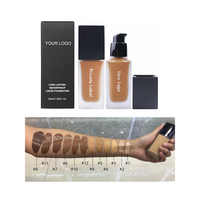 Fond de teint liquide personnalisé, 69 couleurs, couvrance totale, mat, imperméable, végan, vente en gros, correcteur de maquillage, marque privée