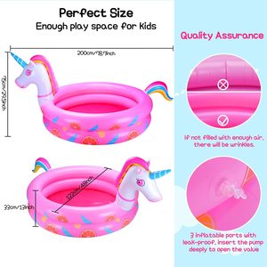 ยีราฟสระว่ายน้ำพีวีซีเป่าลมได้รูปตัวยูนิคอร์นสำหรับเด็กเล่นสวนหลังบ้านของเล่นเด็กวัยหัดเดินสระว่ายน้ำสำหรับเด็กกันน้ำกำหนดขนาดได้ - Product Image 2