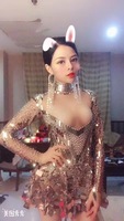 Robe de soirée à paillettes pour fille, robe de bal exotique, robe de danse sur scène