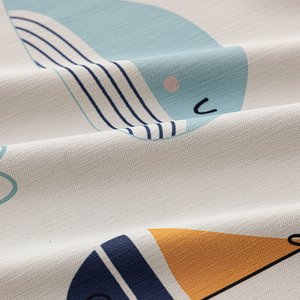 Tenda per Cameretta Bambini Stile Oceano con Piccole Balene e Barche a Vela, 100% Poliestere, Alta Ombreggiatura, Design Moderno, Personalizzabile - Product Image 4