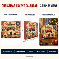 Calendrier de l'Avent Southpeak Toy – 24 Boîtes Mystères de Jouets Squishy à Remontée Lente – Boîte Cadeau Compte à Rebours de Noël 26x18cm MOQ45 OEM WS