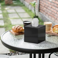 Boîte à mouchoirs en acrylique carrée mate, cube solide, moderne, décorative, distributeur de papier facial pour salle de bain, chambre à coucher, cuisine