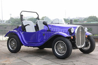 Mini Voiture Électrique Vintage Classique Décapotable avec 2 Sièges en Cuir et Boîte Automatique Alimentée par Batterie au Lithium