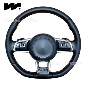 Volant sport en fibre de carbone sur mesure pour VW <span class=keywords><strong>Golf</strong></span> <span class=keywords><strong>7</strong></span> 8 MK7 GTI avec affichage LED de changement de vitesse et revêtement en cuir <span class=keywords><strong>Alcantara</strong></span> - Product Image 6