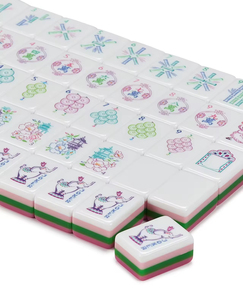Ensemble de tuiles de mahjong américain de luxe personnalisé et portable, 160 pièces avec tuiles en acrylique et tuiles de mahjong américain à 4 couches, émeraude - Product Image 3