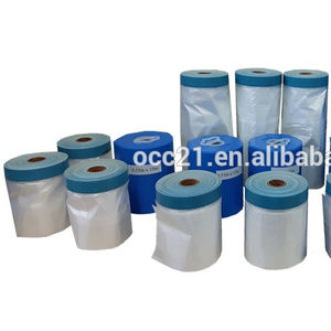 Masque de masquage rapide DIY avec ruban de tissu PE pré-enregistré de 50cm Film de masquage souple translucide et étanche à l'humidité Processus de moulage par soufflage - Product Image 1