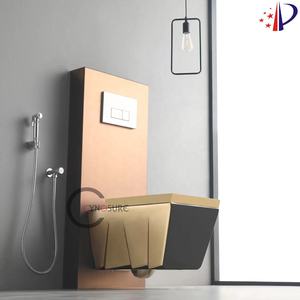 Inodoro Colgante Chapado en Oro, Desmontable, de Alta Calidad, Cómodo, Fácil de Limpiar, con Ventana Oculta - Product Image 1